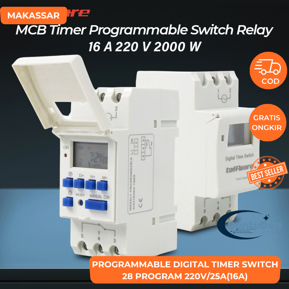 Programmable Digital Timer Switch 28 Program 220V/25A(16A)