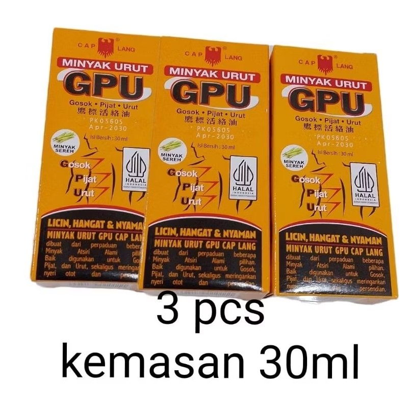 (3 pcs) Minyak Urut GPU 30 ml