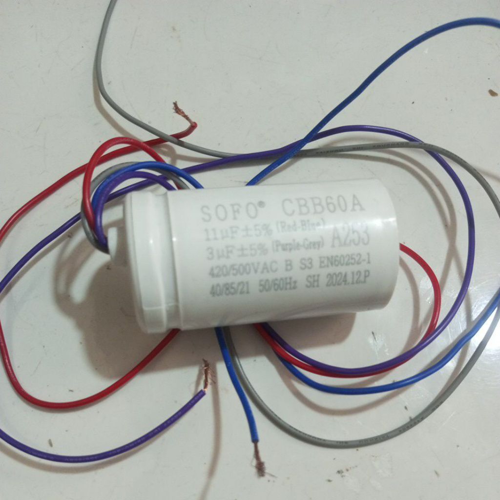 kapasitor bicai 11/3uf original mesin cuci sharp