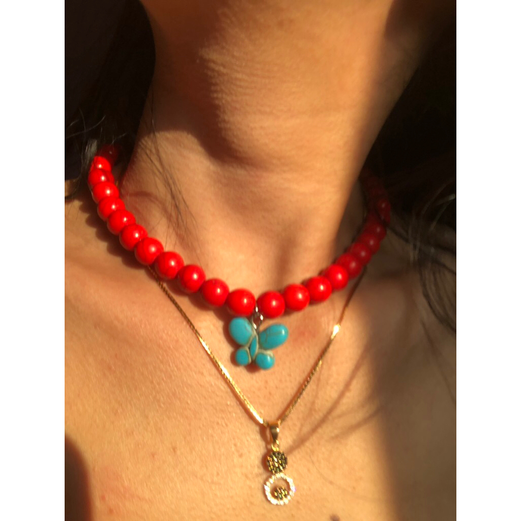 solora phyrus stone beads necklace