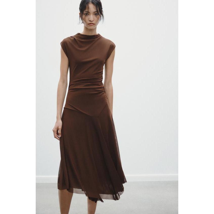 Dress Coffee Irregular Slim