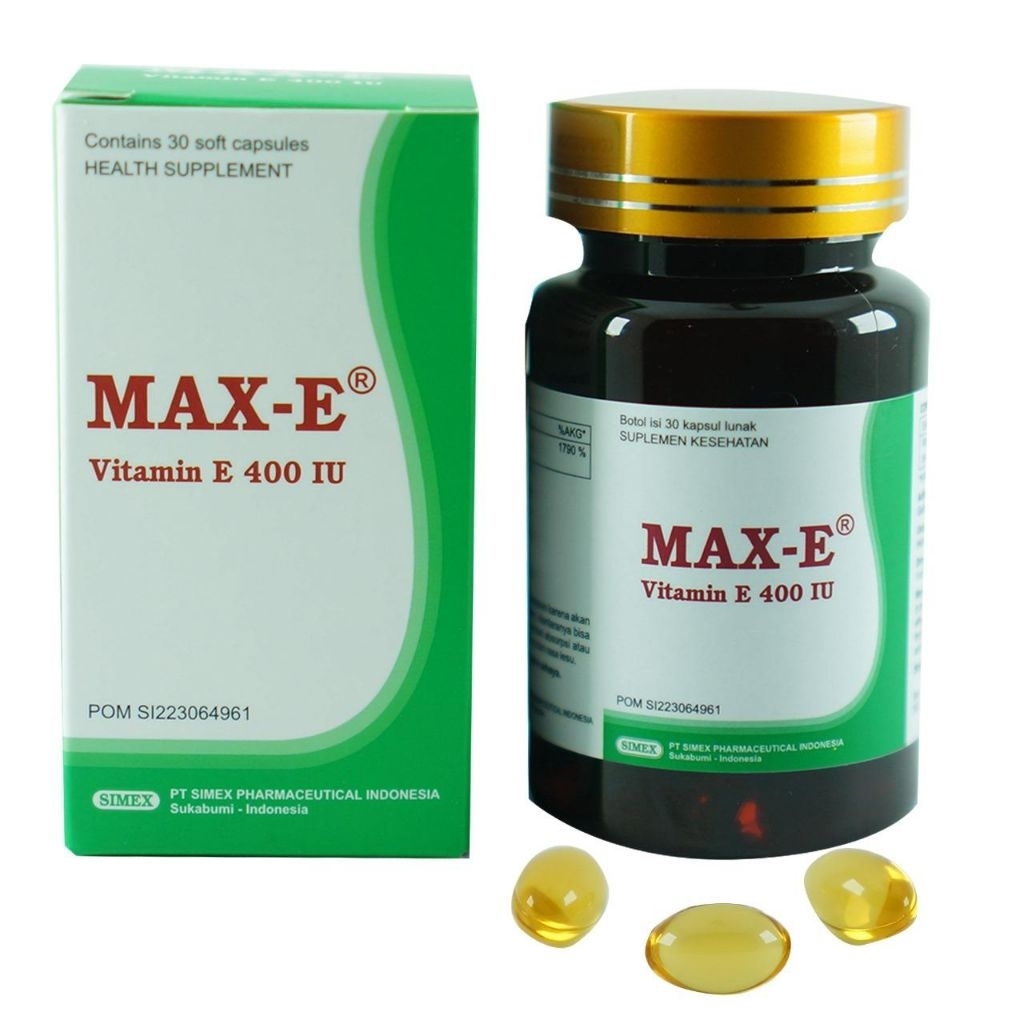 MAX - E, Vitamin E 400 IU (Kapsul Lunak 30 Kapsul)