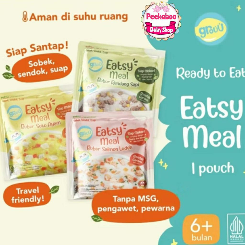 GROUU Eatsy Meal Bubur Siap Saji Travel 120gr NO MSG