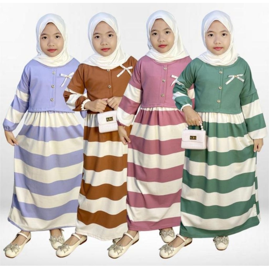 (TERMURAH) Kode E 837 Gamis Anak Haniyah - LILAC, S