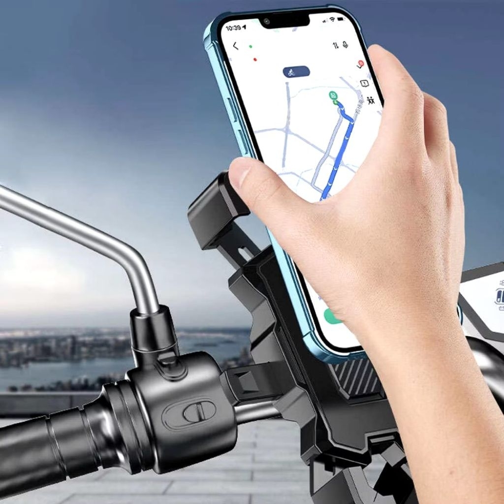 Stand Holder Sepeda Bicycle Navigation Bracket Shockproof Model HM28 - Hitam