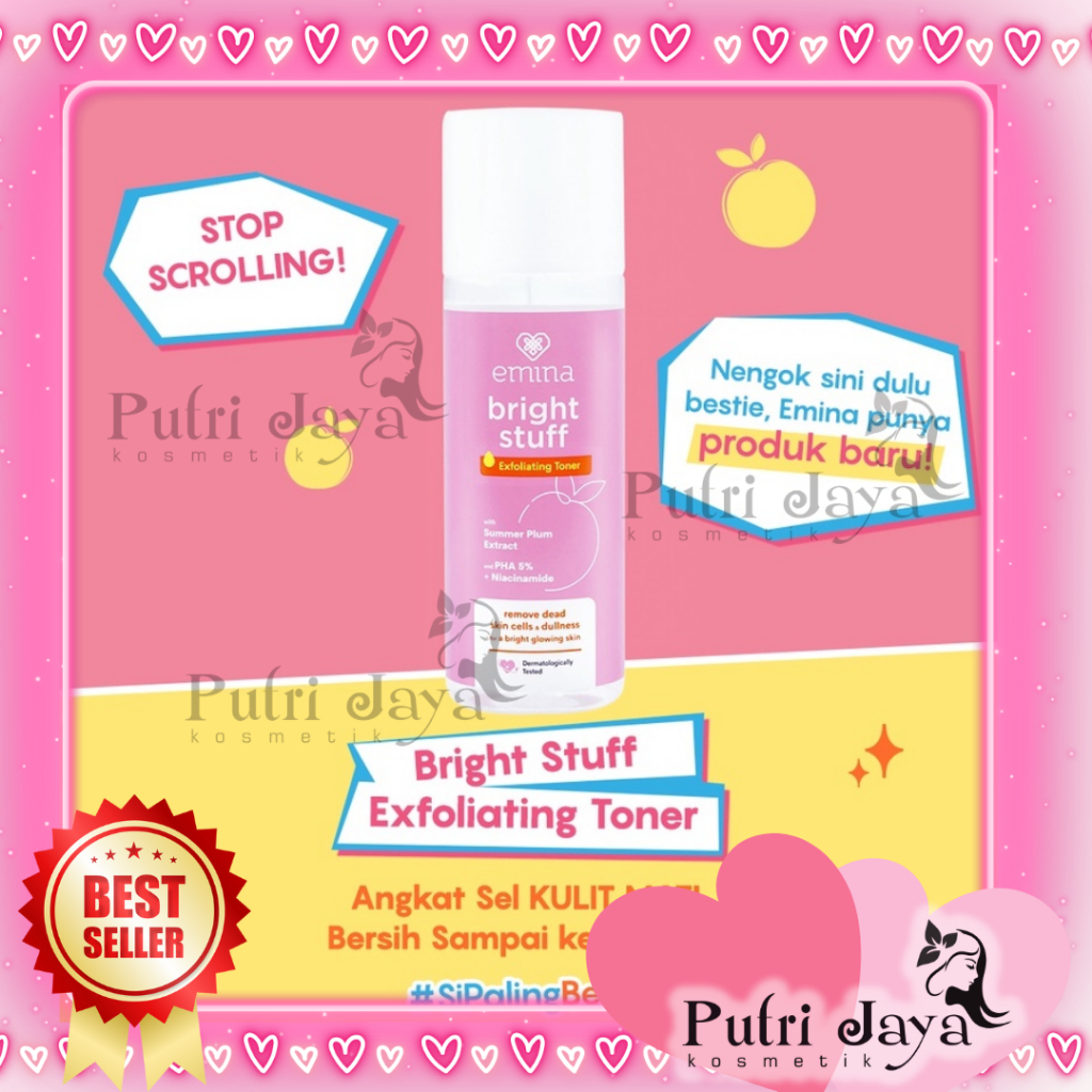 EMINA EXFOLIATING TONER 100ML | BRIGHT STUFF | MS PIMPLE
