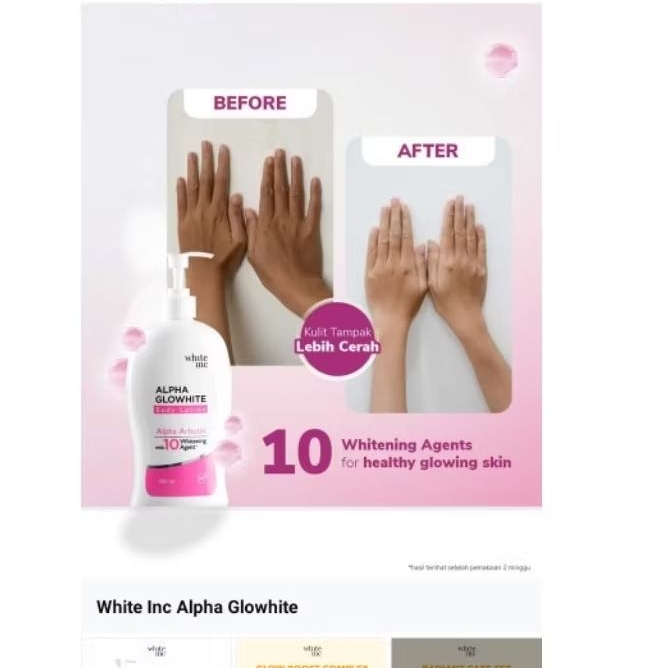 lotion alpha glowhite inc