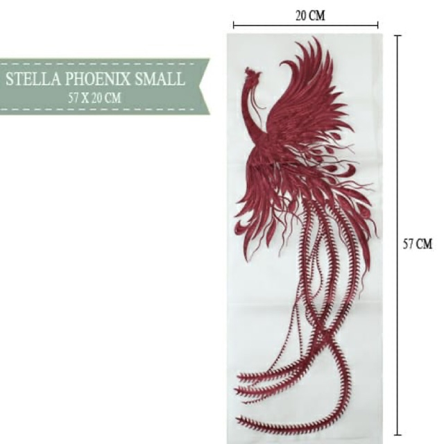 Bordir Jahit Patch Small Stella Phoenix Maroon
