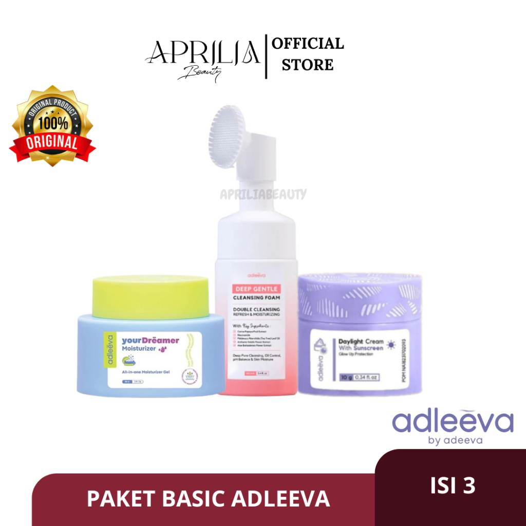 ADLEEVA SKINCARE - BUNDLING PAKET BASIC Isi 3 | Paket Pemula