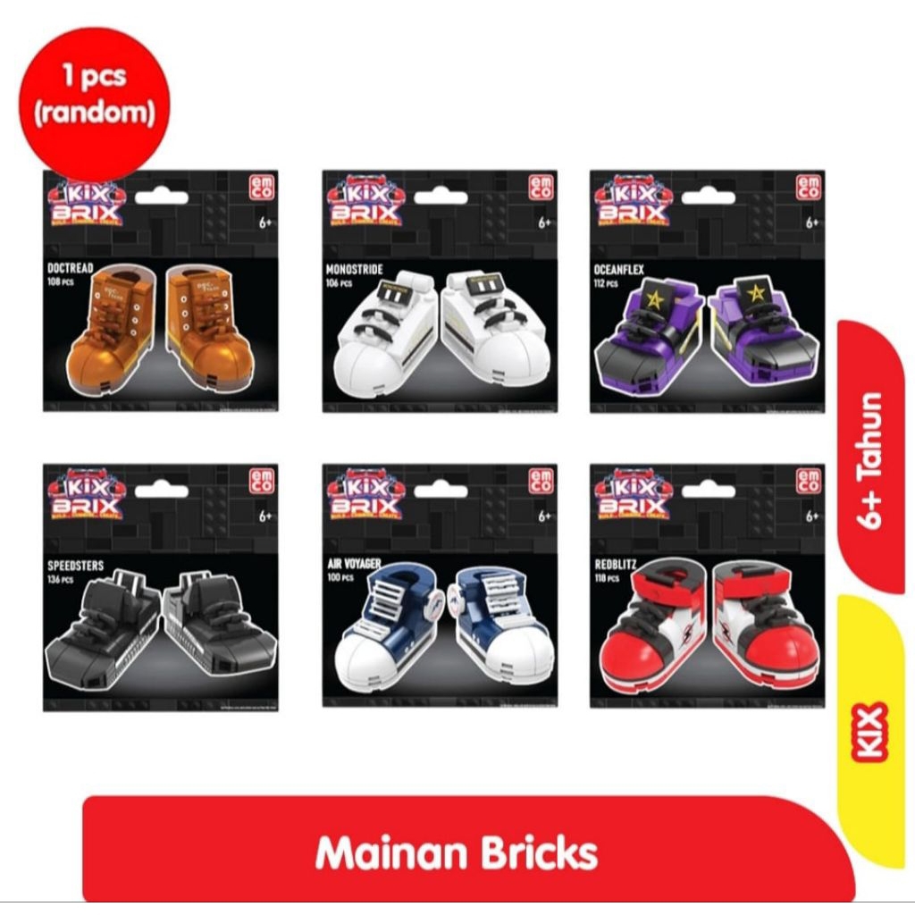 Mainan Anak Kix Brix Mainan Bricks Sepatu Assorted