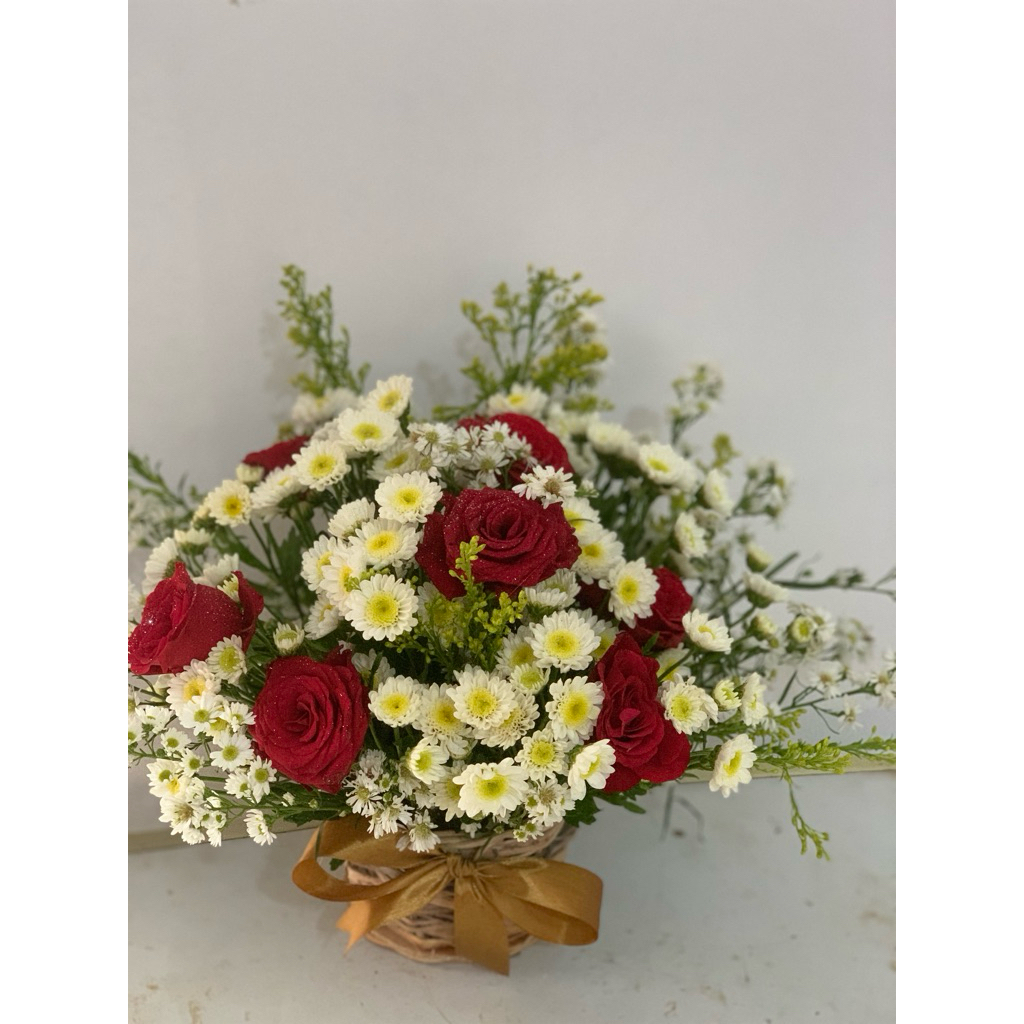 buket bunga meja