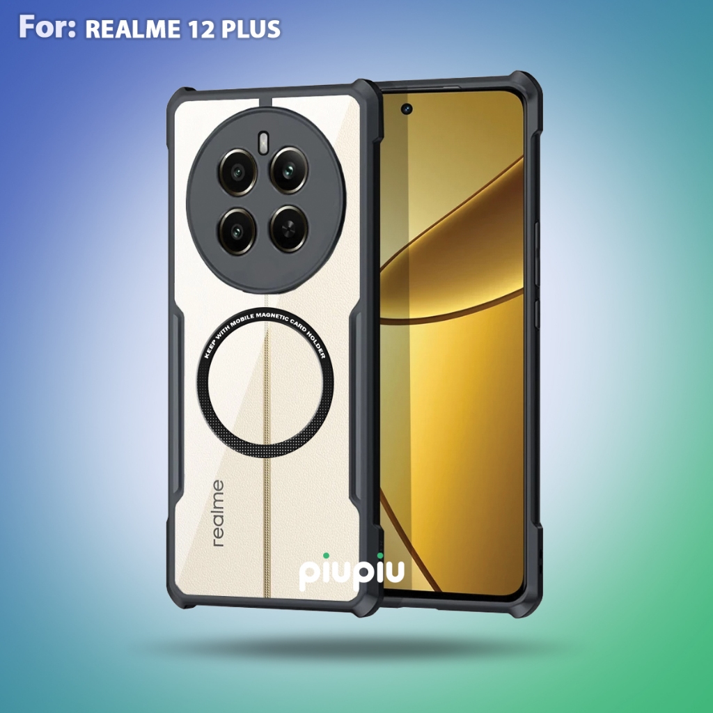Case Realme 12 Plus Casing Transparan With Ring Magnetic