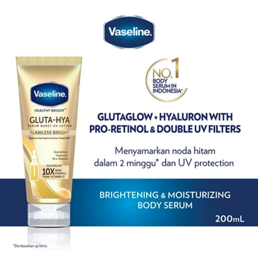 HBL VASELINE GLUTA HYA FLAWLESS BRIGHT 200ML