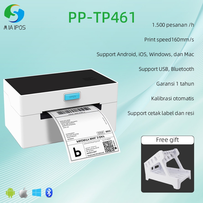 PRINTER BARCODE THERMAL LABEL SUPPORT BLUETOOTH /USB /Wireless Shipping Sticker Printer Barcode Thermal Label Printer 100x150 BARCODE A6