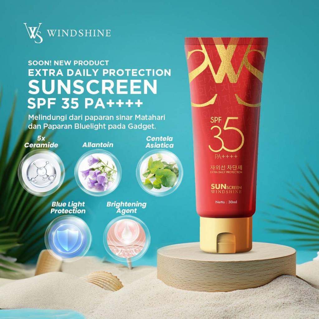 Sunscreen Windshine SPF 35 Bpom @30ml