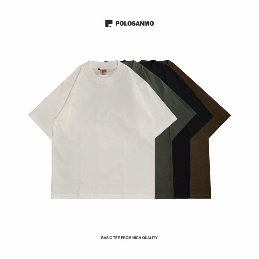 Basic Tee Polosanmo ( White Color ) Oversize fit