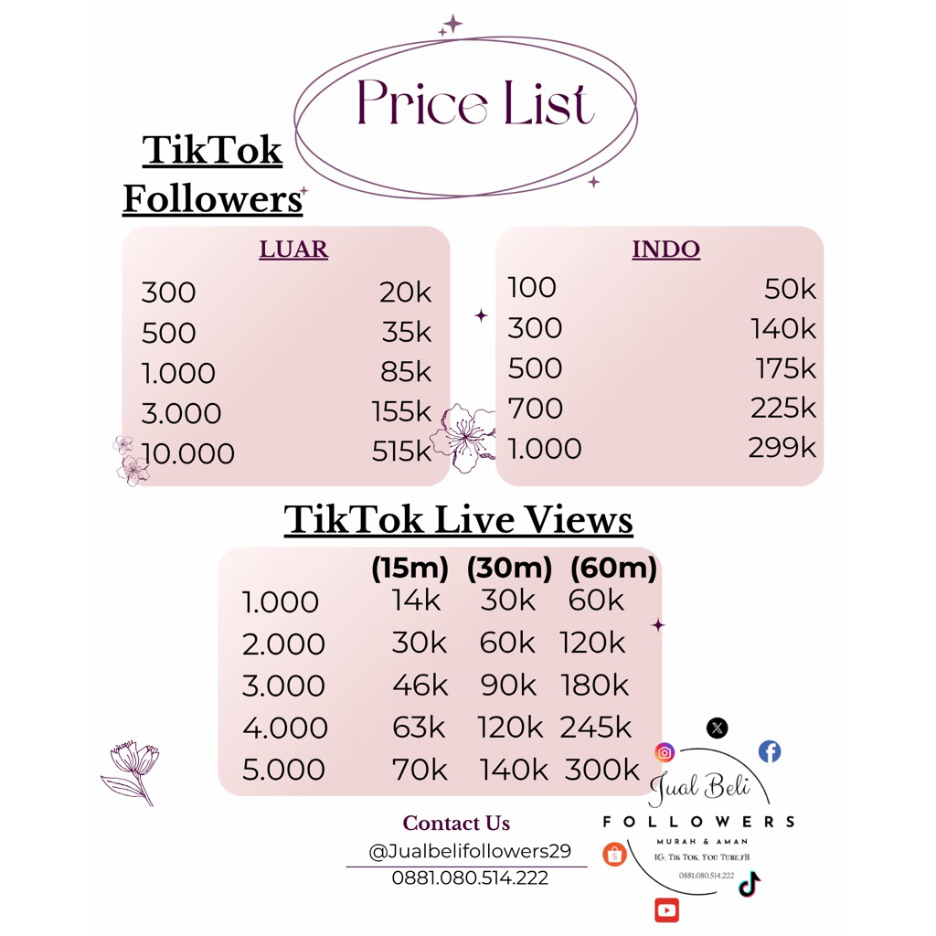 Pricelistfollowtiktok