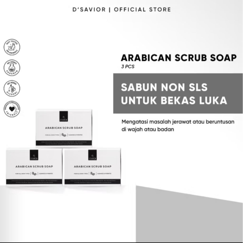 D'savior Bundle 3 Pcs Arabican Scrub Soap 80 gram BPOM
