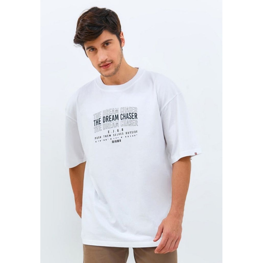 Kaos Putih Hitam Pria Oversize