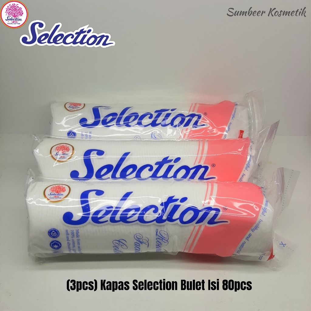 (3pcs) kapas selection bulat isi 80pcs
