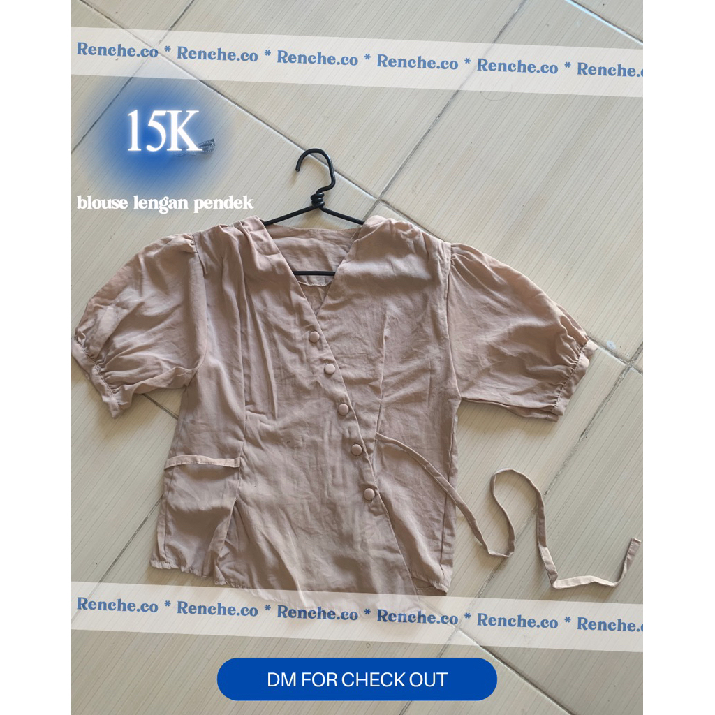 preloved blouse pendek cream
