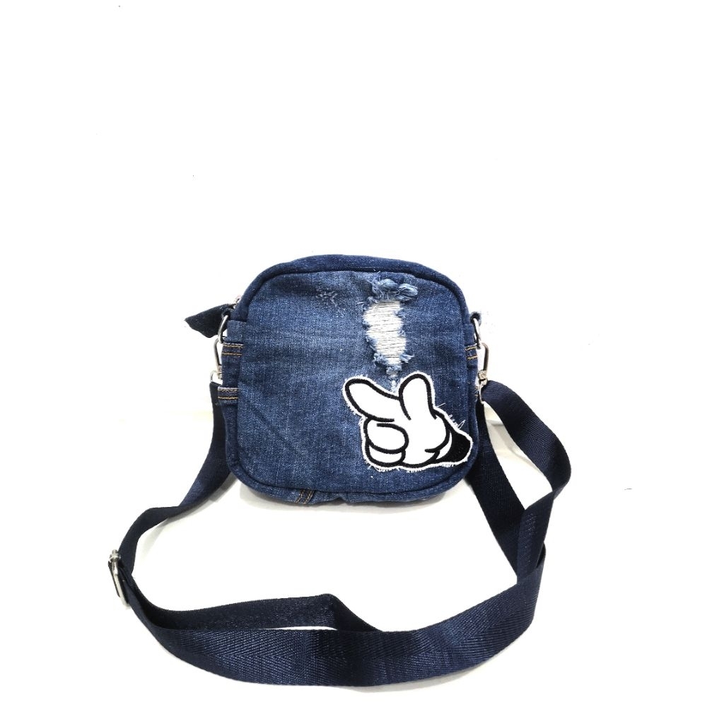 handmade denim sling bag