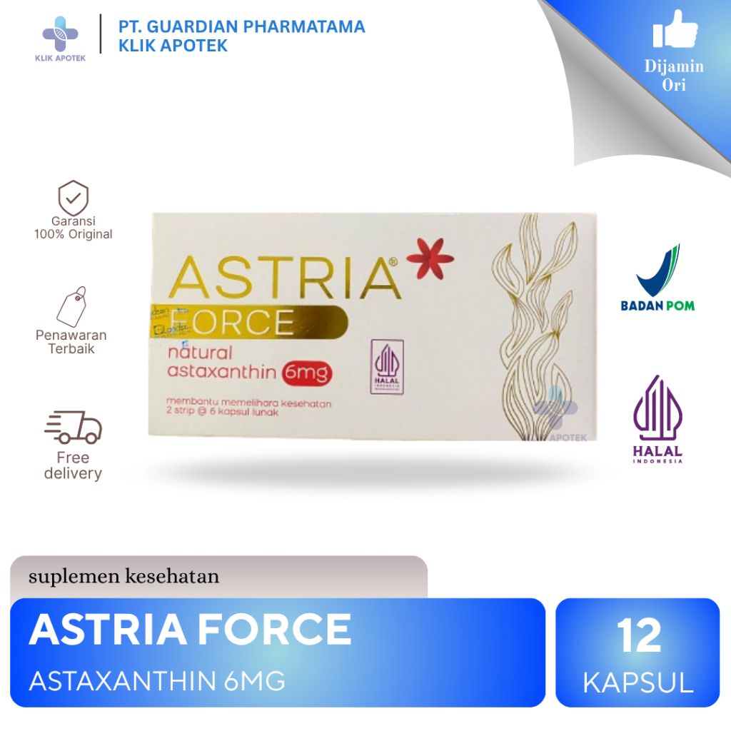 ASTAXANTHIN ASTRIA FORCE 6MG BOX 12 KAPSUL