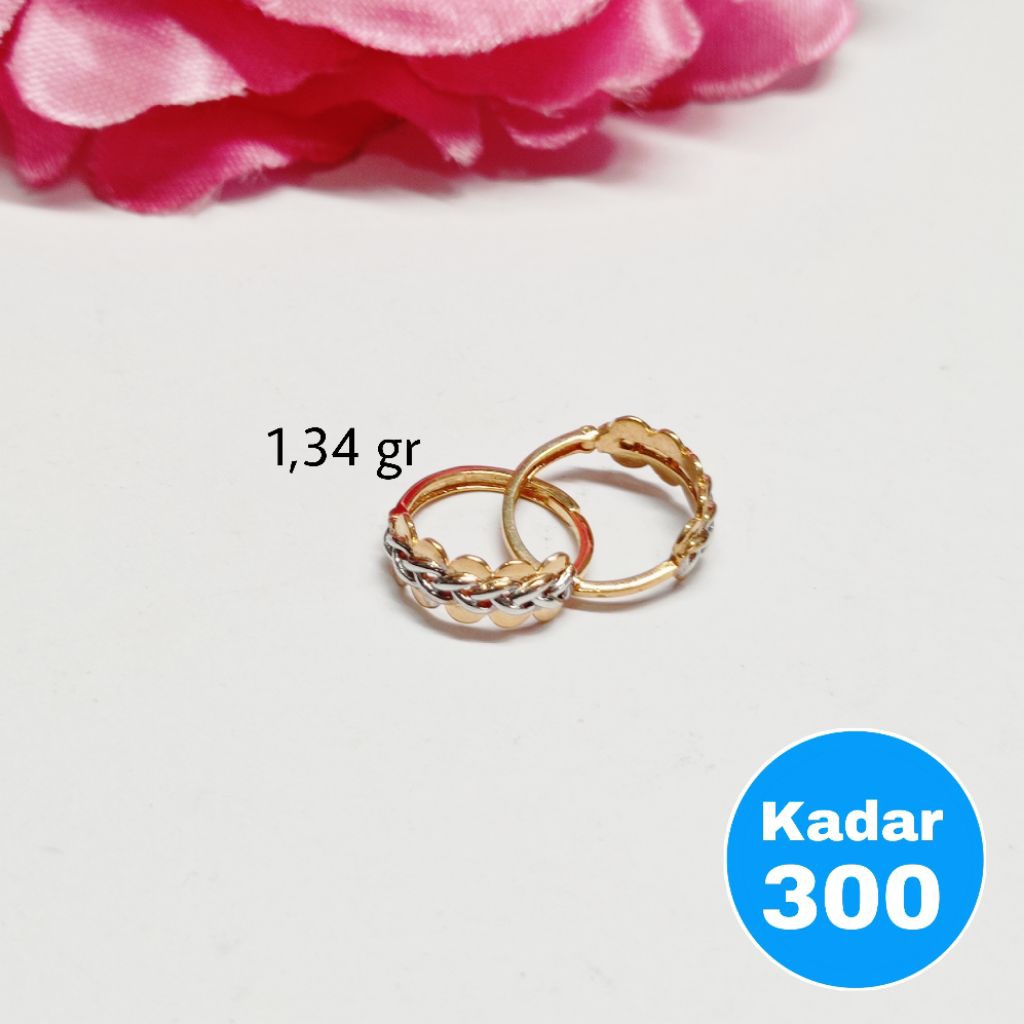 anting jepit bundar 2 warna