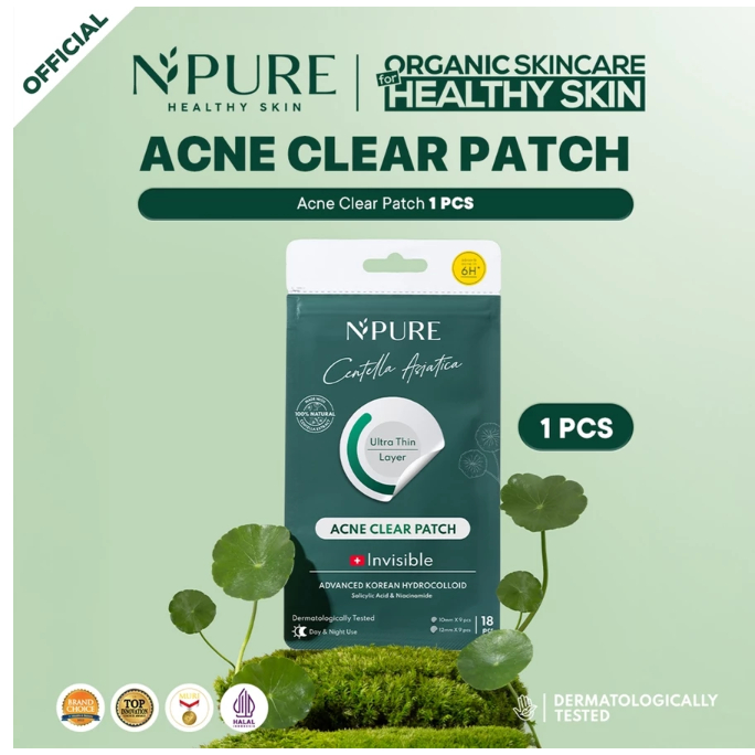 [[ ACNE CLEAR PATCH ]] NPURE CENTELLA ASIATICA ACNE CLEAR PATCH INVISIBLE 18PCS