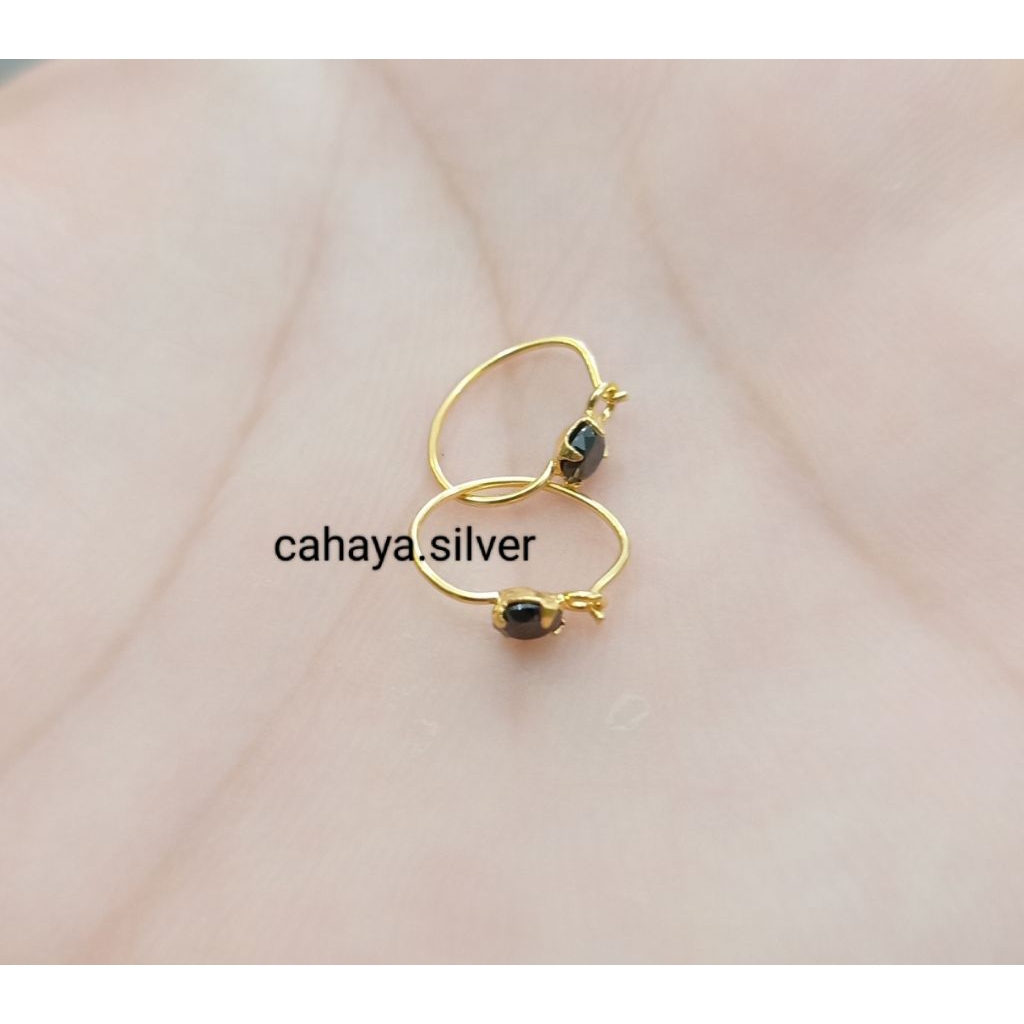ANTING KENIP PERAK 925 LAPIS MAS
