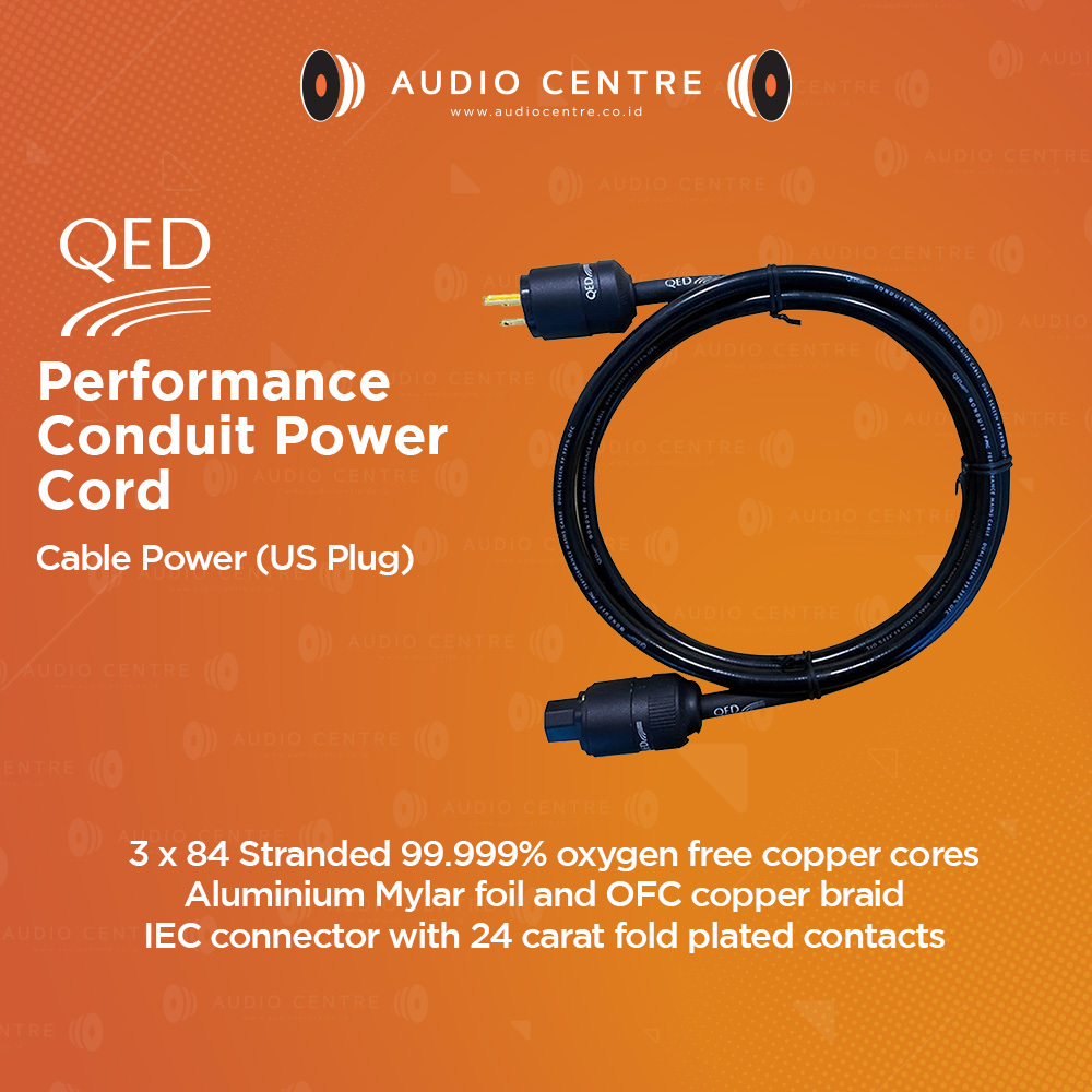 QED Performance Conduit Power Cord Cable US Plug - 2m