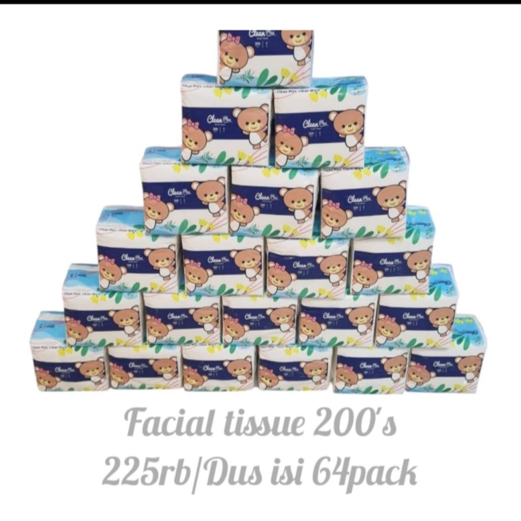 Tissue Facial Clean Plus 200sheets 2ply