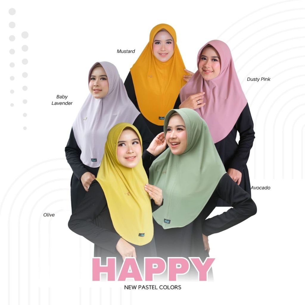 HIJAB BERGO PREMIUM -  HAPPY BASIC BY AZAMKA