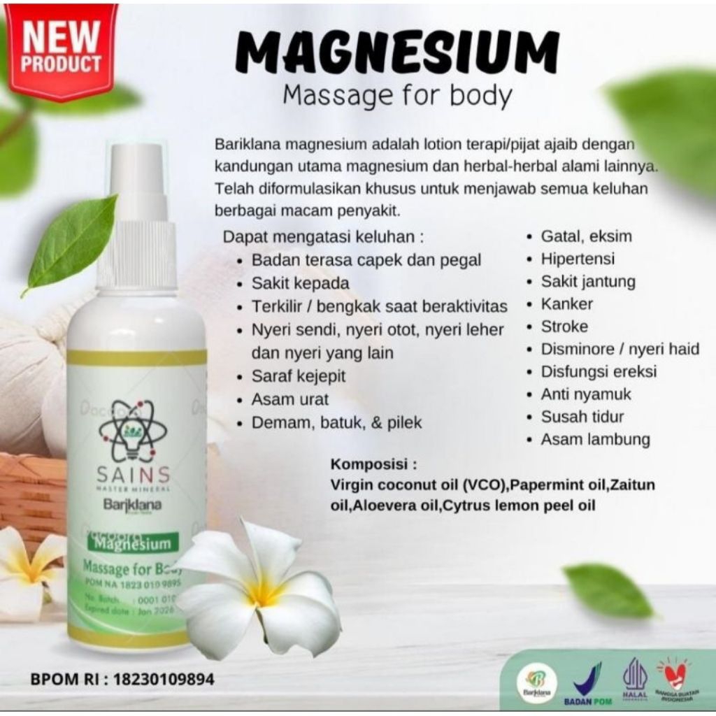Magnesium 100 ml ( lotion terapi / pijat )