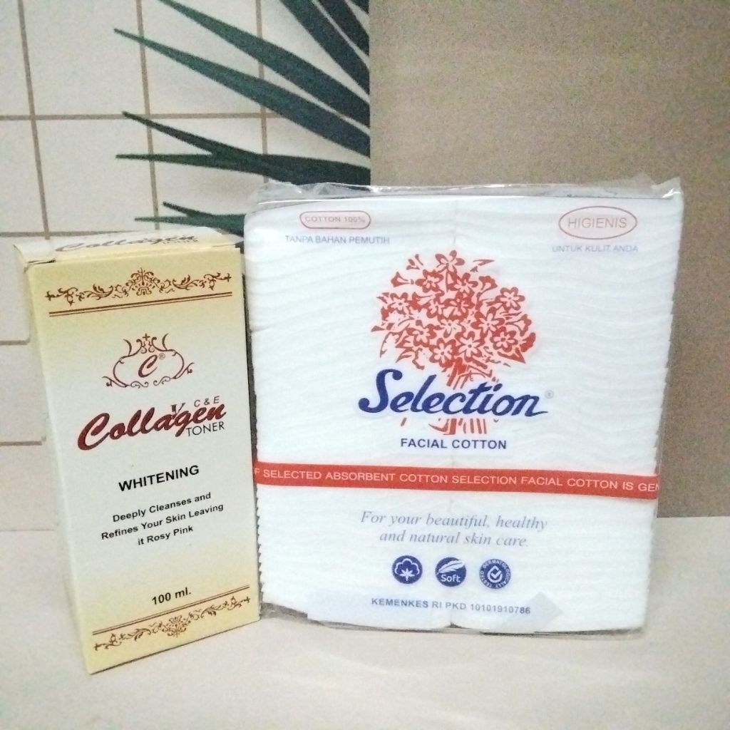 paket collagen toner + kapas selection