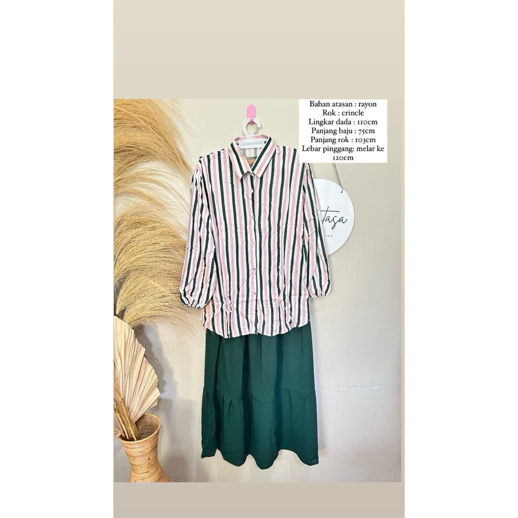 one set rok kemeja rayon