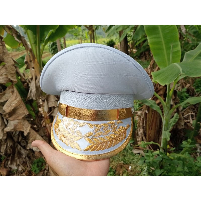 Topi Pet paskibra Full Putih