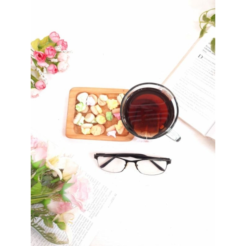 WOOD COFFEE & TEA SERVING TRAY SINGLE