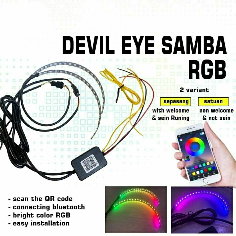 Sepasang Devil Eye 360⁰ RGB Samba Demon App Android ios