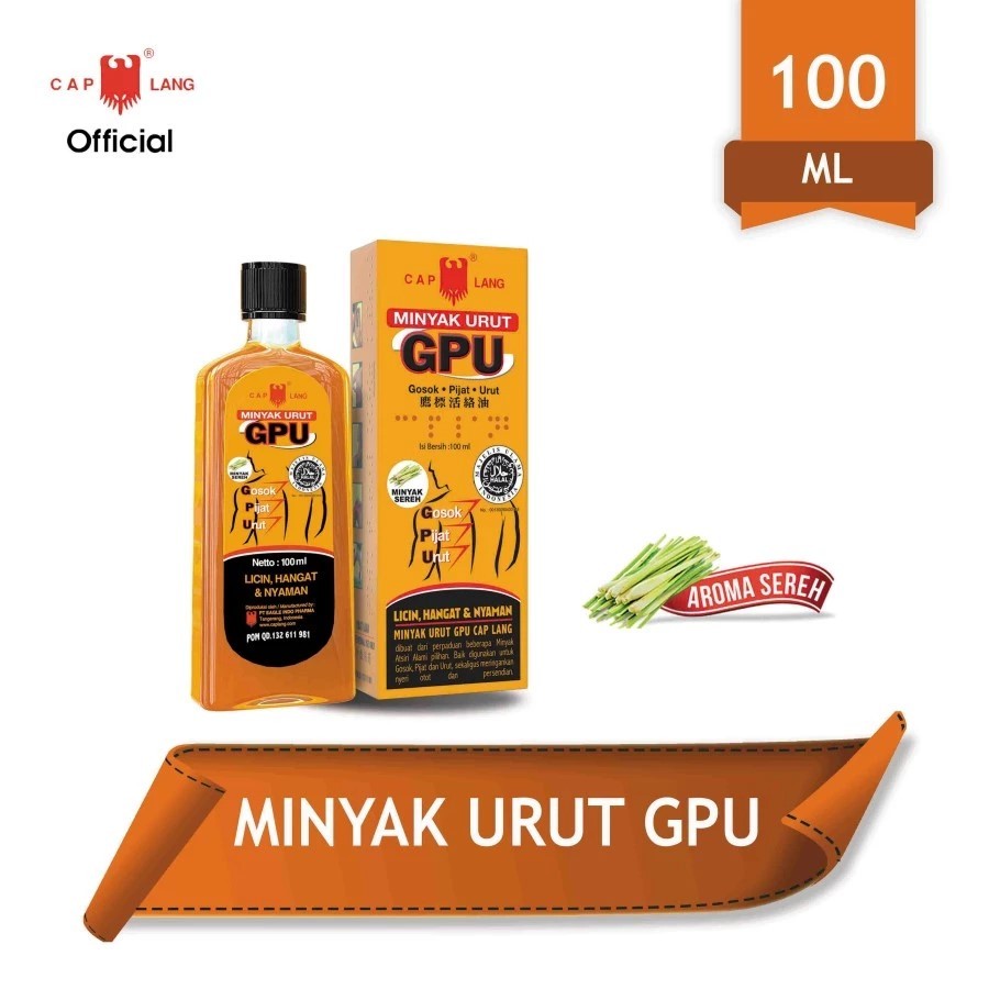 D3W! Cap Lang Minyak Urut GPU 100 ML