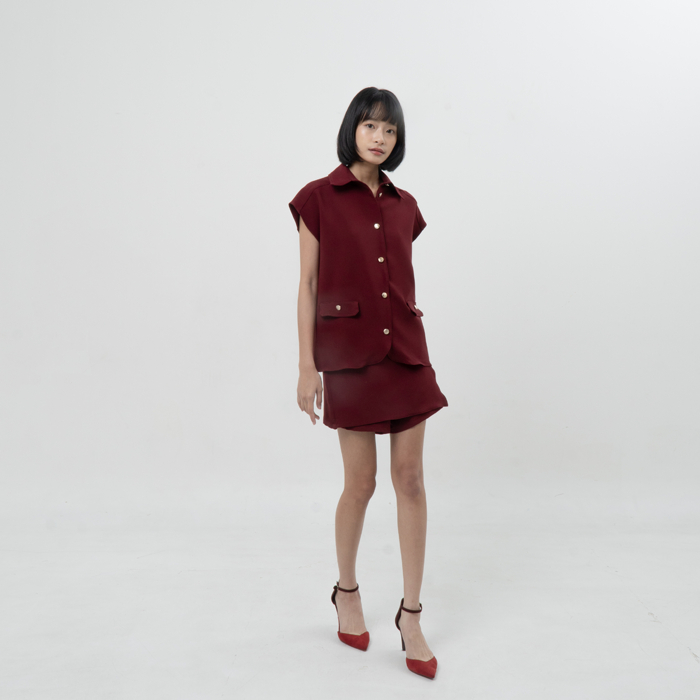 Clemence - Steffi Shirt - Maroon