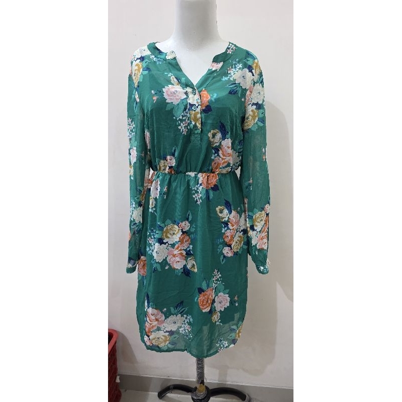 Dress Bunga Hijau