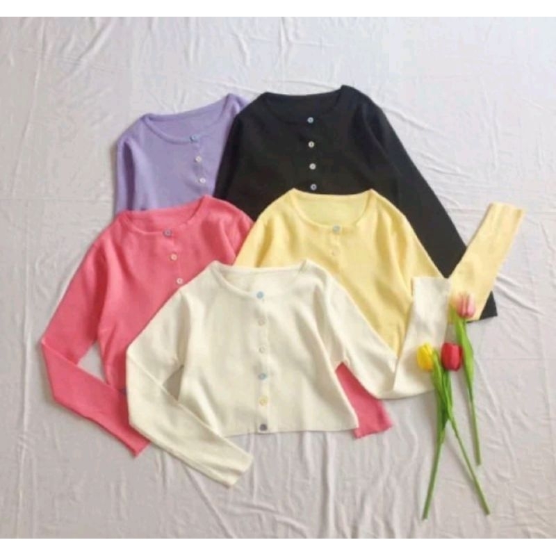 Jenica button cardi crop