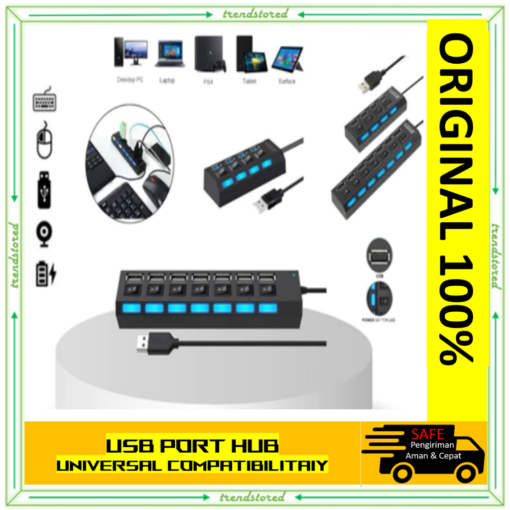 Usb port hub 4 dan 7 universal compatibility