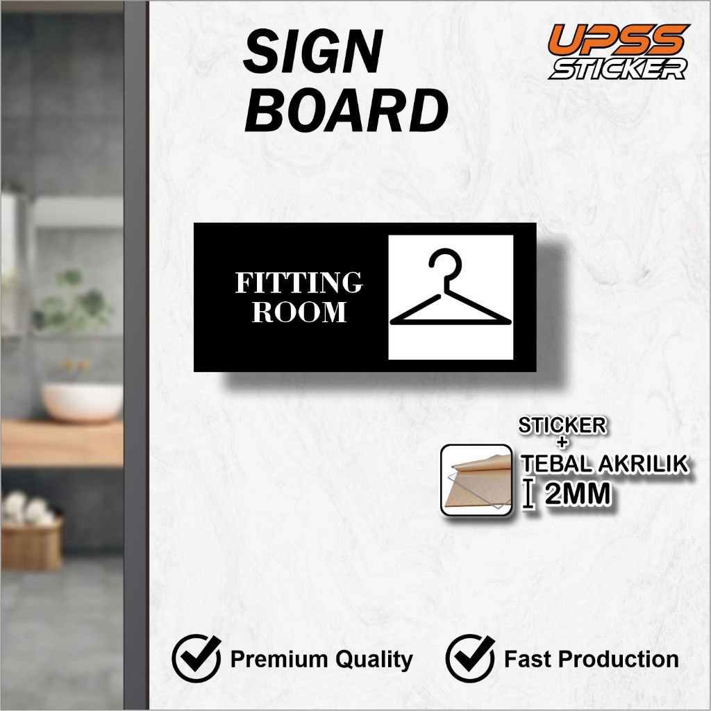 SIGN BOARD TEMPEL KEREN FITTING ROOM