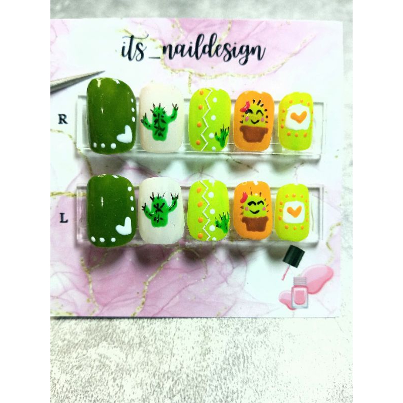press on nail #kaktus