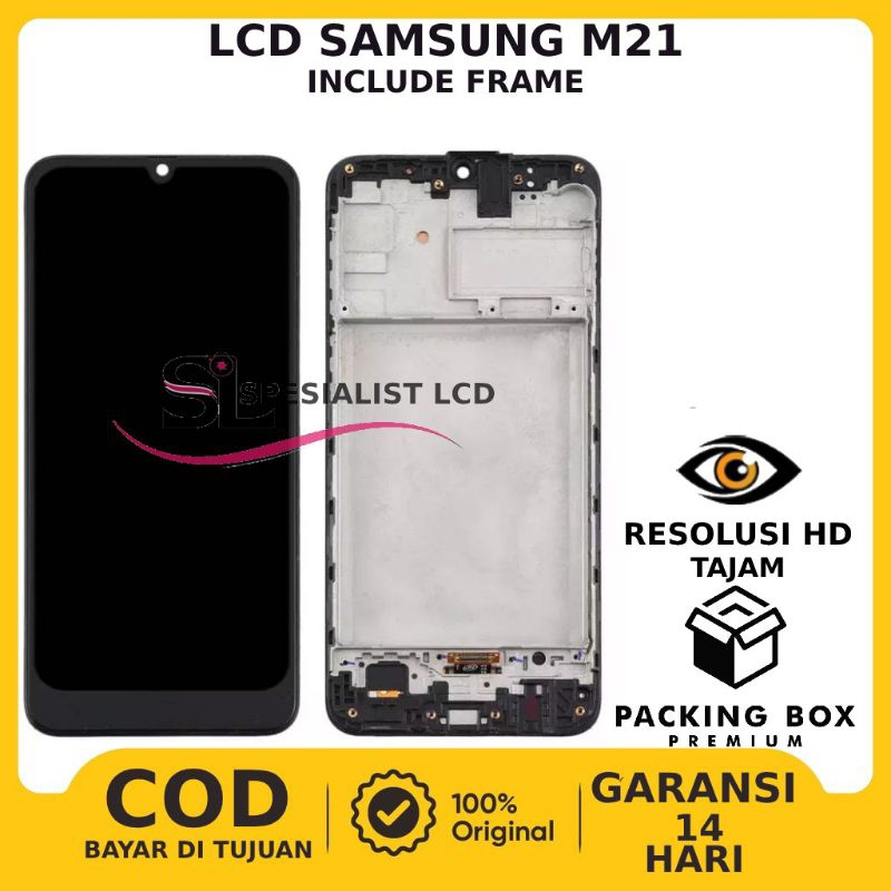 LCD TOUCHSCREEN SAMSUNG M21 INCLUDE FRAME ORIGINAL GARANSI