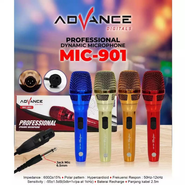 MICROPHONE KABEL 2,5METER MIC 901 ADVANCE