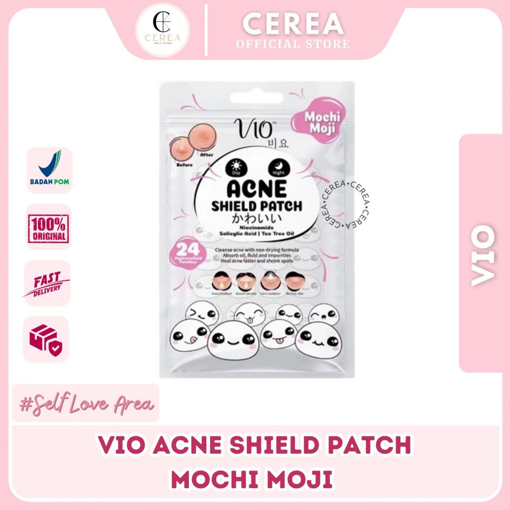 [BPOM] Vio Acne Shield Patch Mochi Moji - 24 Patch | Acne Patch Treatment Jerawat