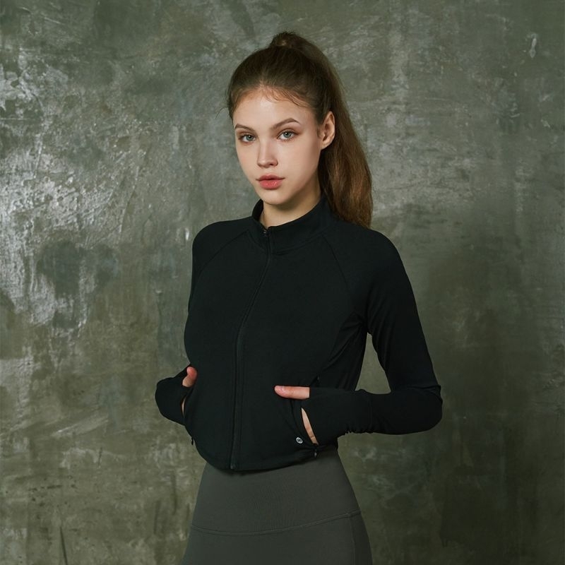 SKULLPIG Zero Active Crop Jacket Black